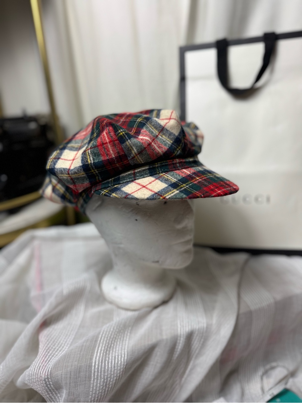 Vintage Pendleton Newsboy hat Christmas plaid style 100% wool